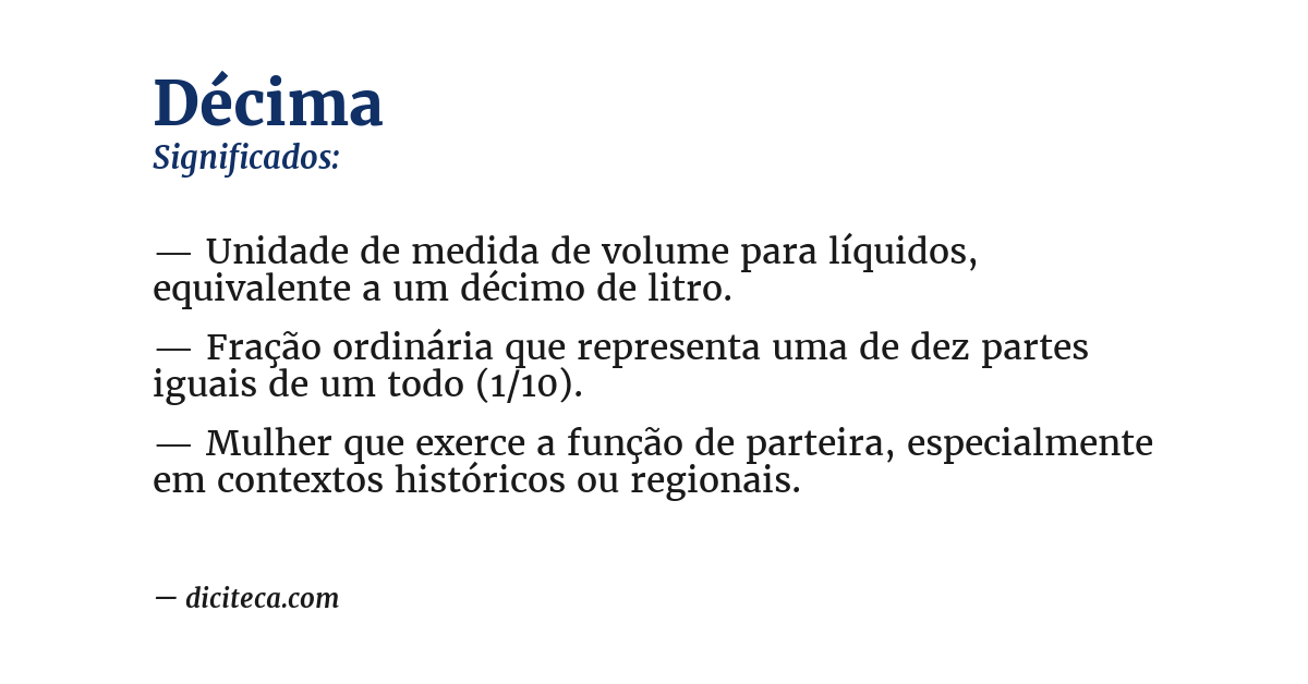 Significado de décima