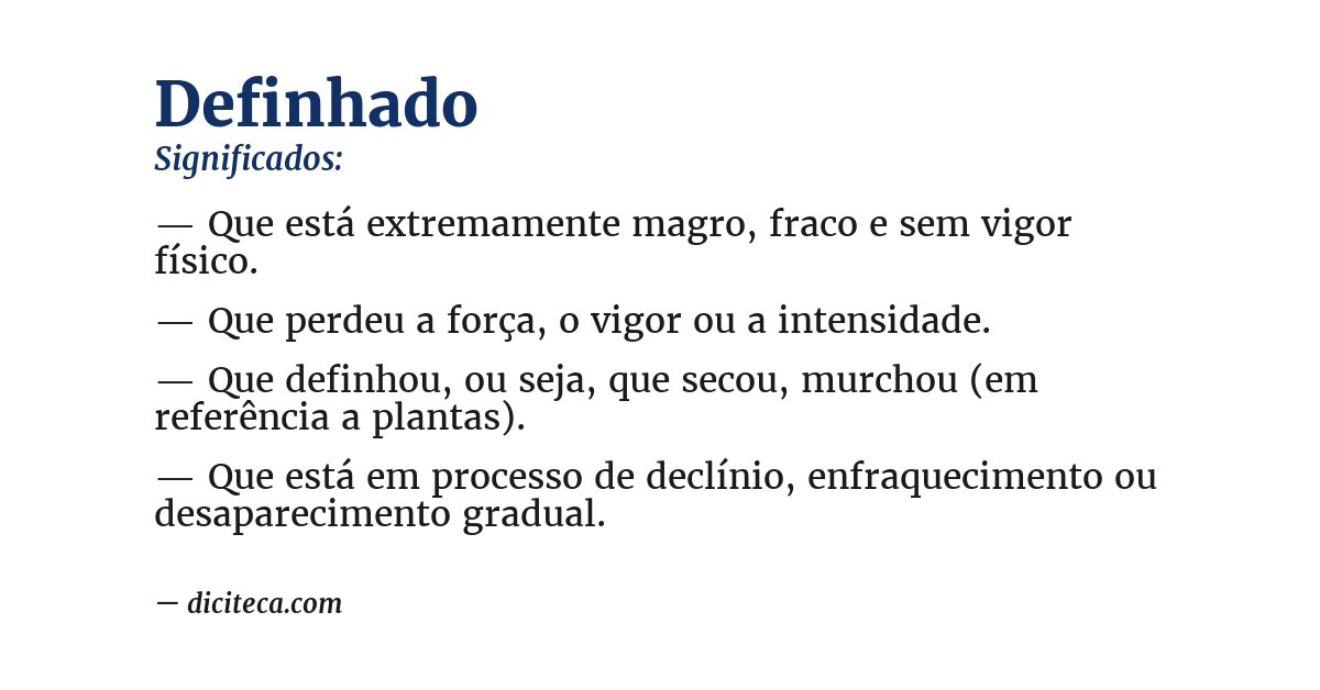 Significado de definhado