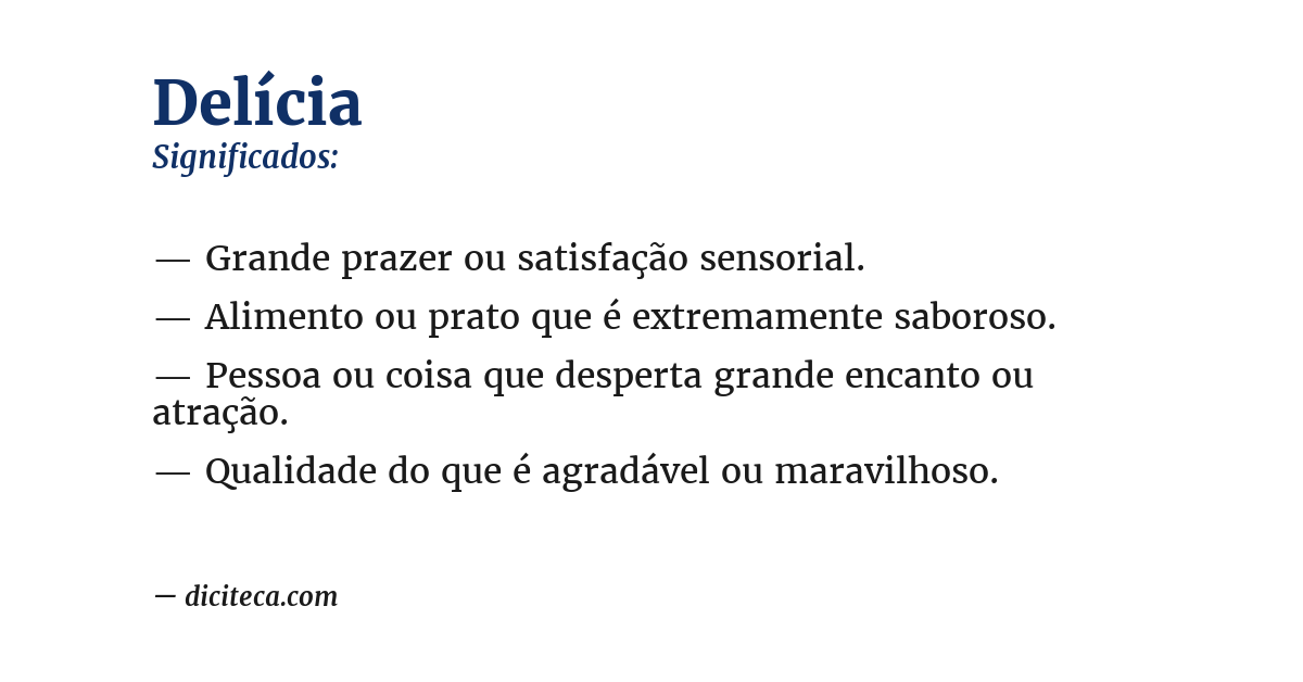 Significado de delícia