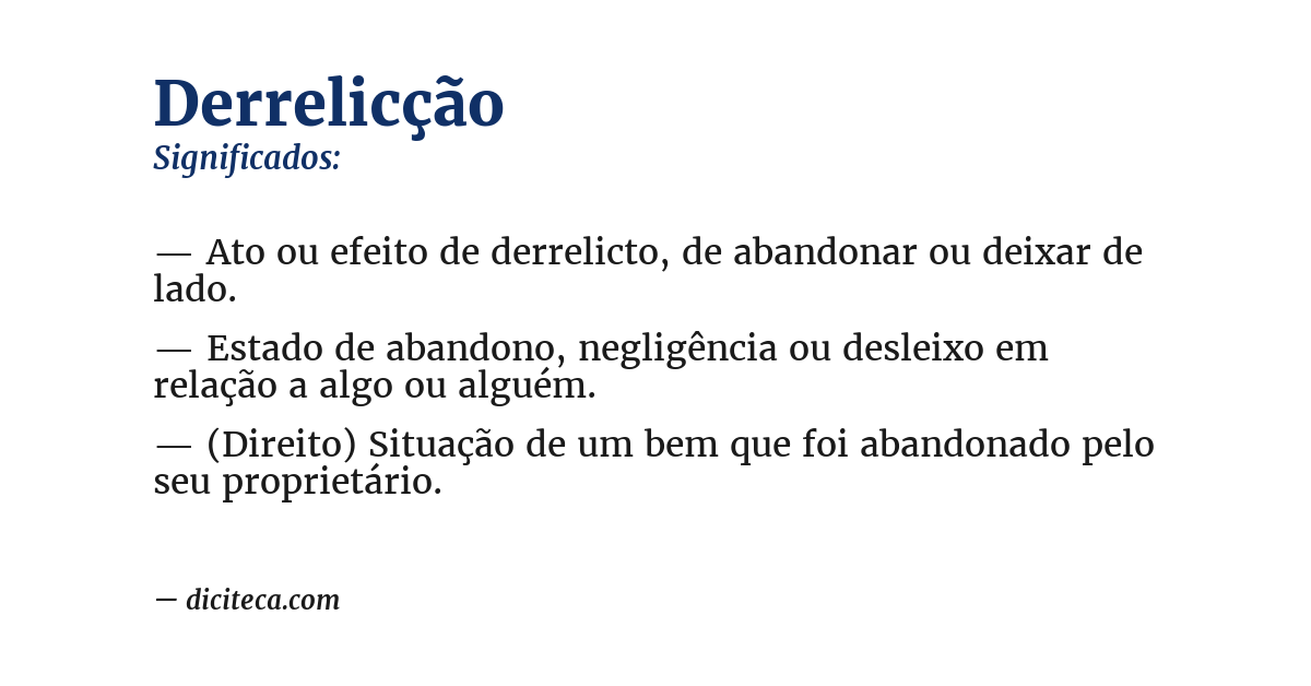Significado de derrelicção