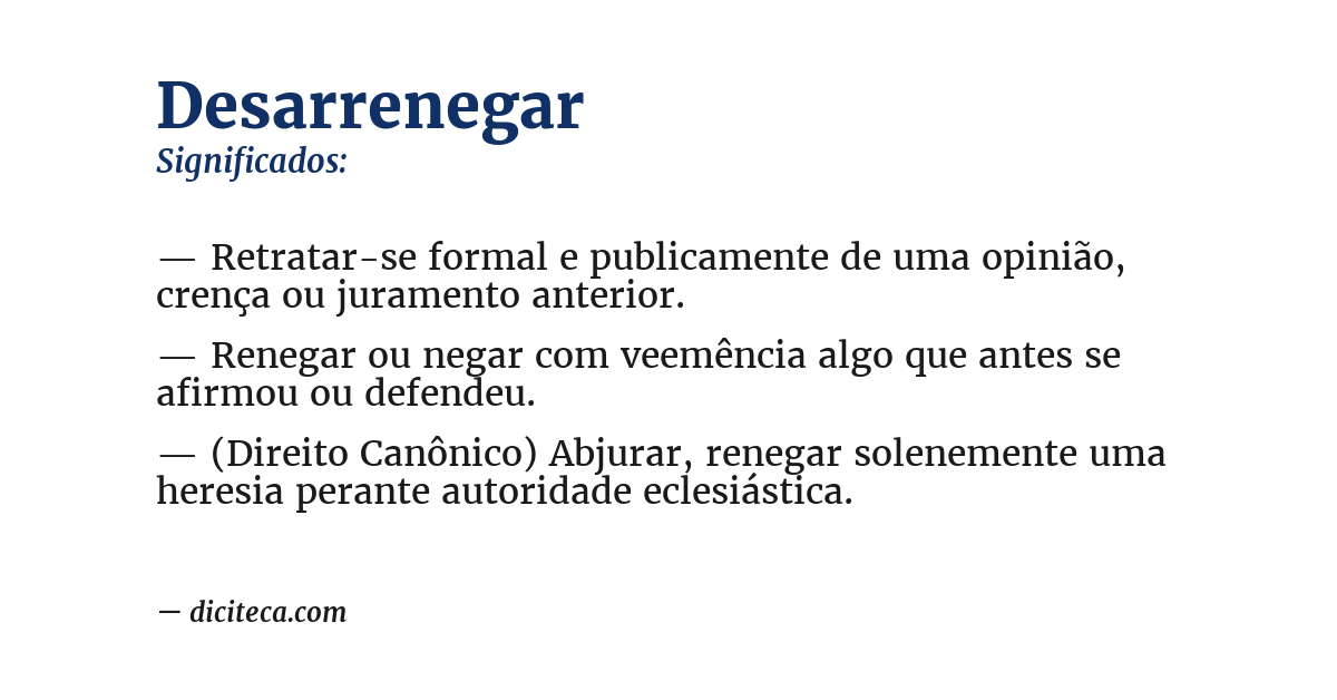 Significado de desarrenegar