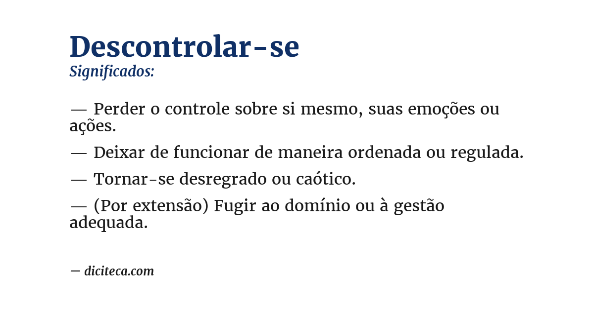Significado de descontrolar-se