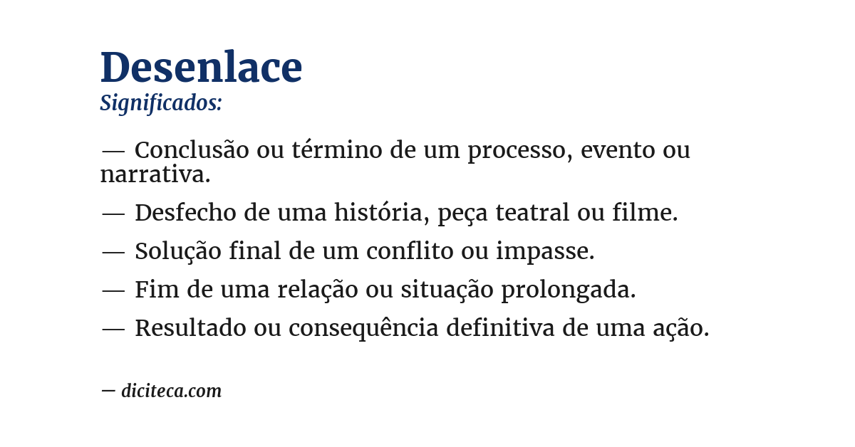 Significado de desenlace