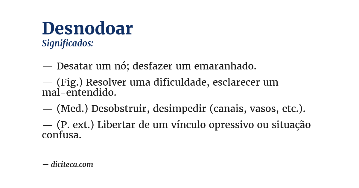 Significado de desnodoar