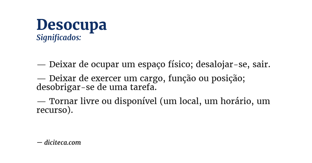 Significado de desocupa