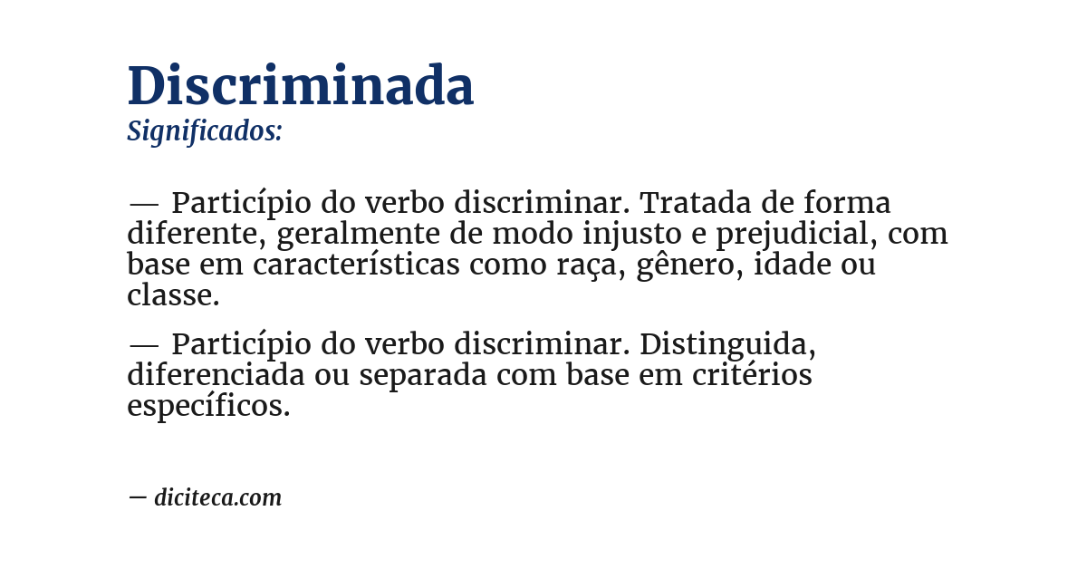 Significado de discriminada