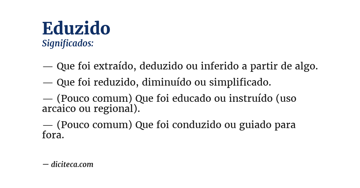 Significado de eduzido