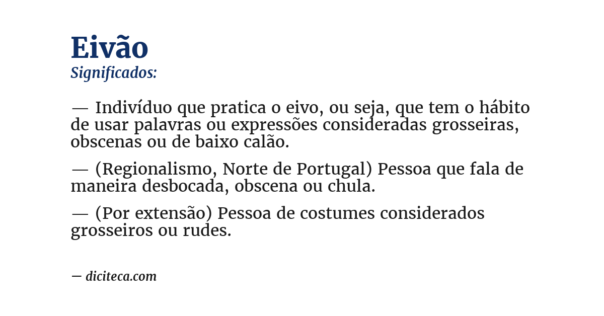 Significado de eivão