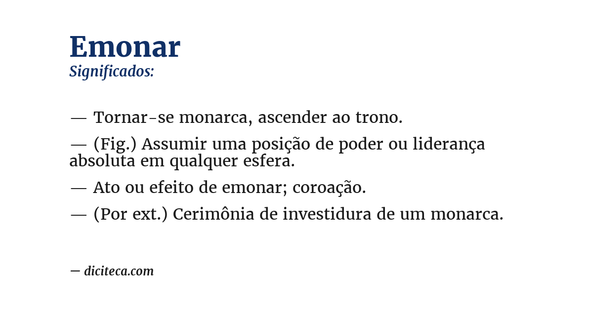 Significado de emonar