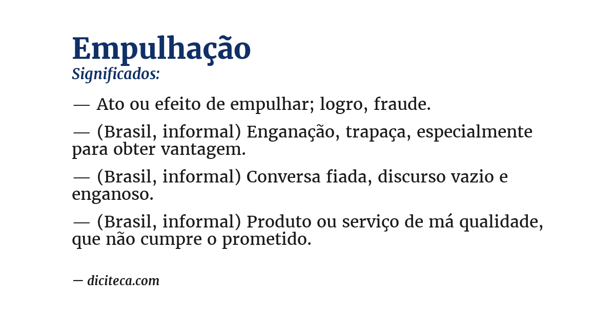 Significado de empulhação