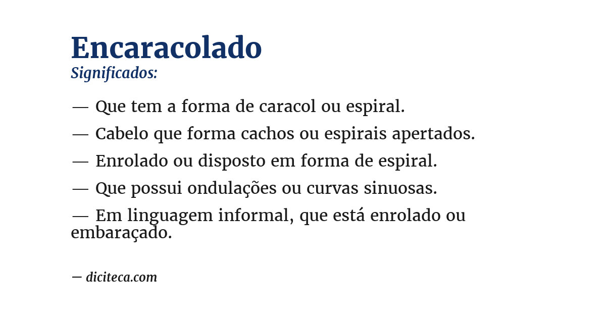Significado de encaracolado