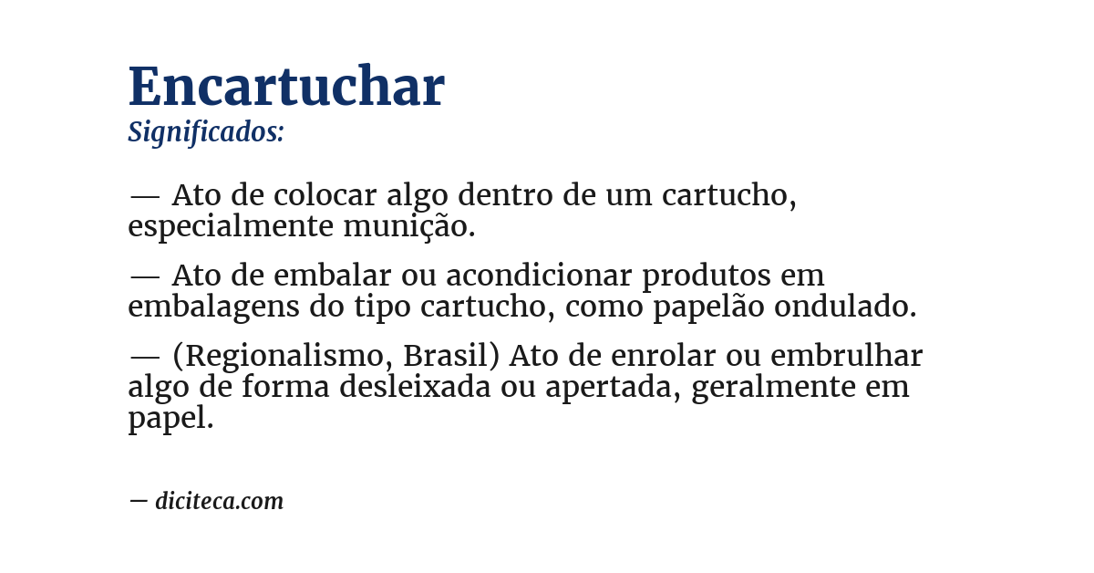 Significado de encartuchar
