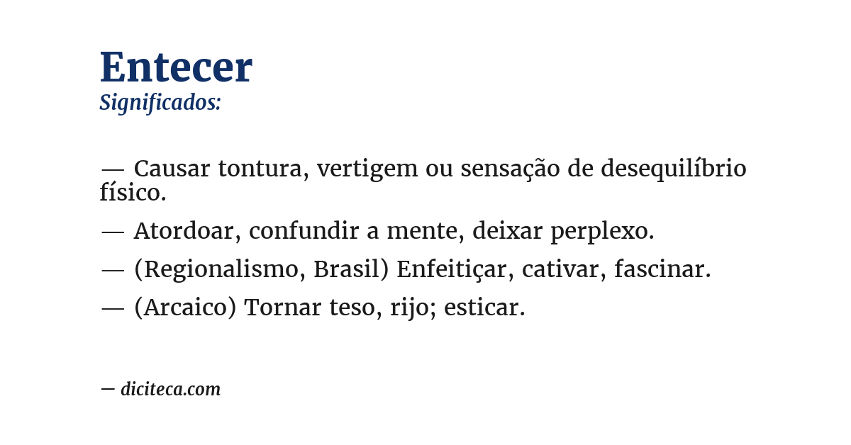 Significado de entecer