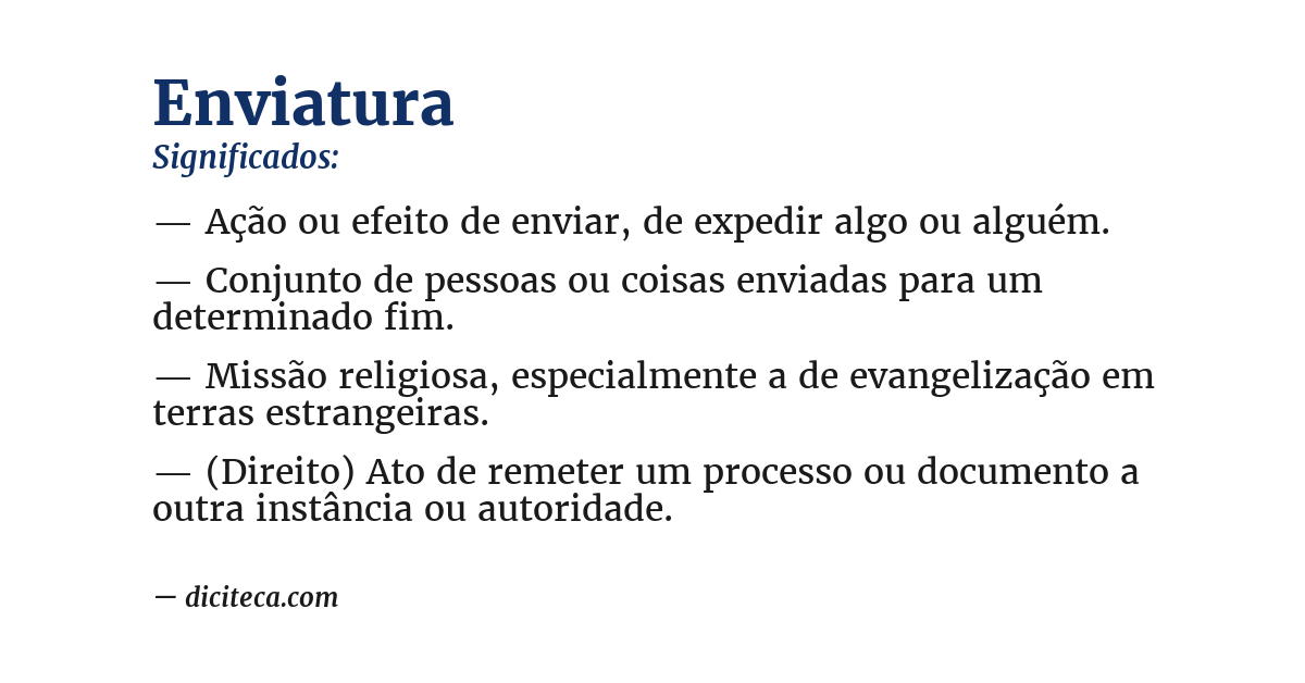 Significado de enviatura