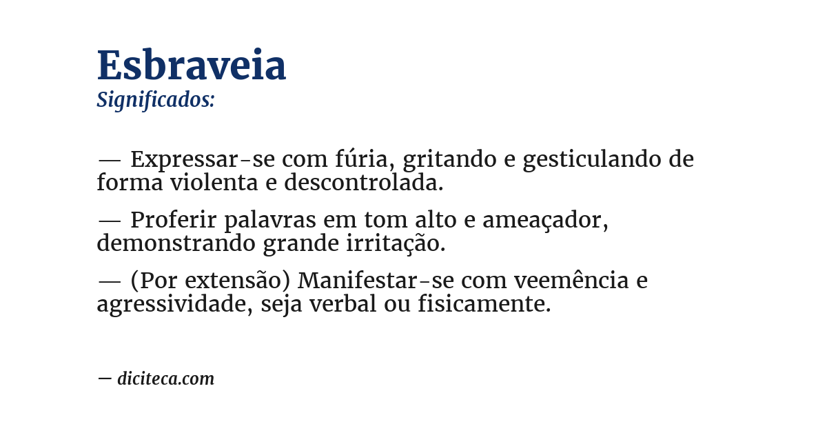 Significado de esbraveia