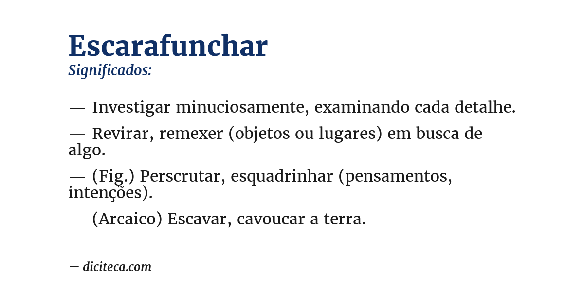 Significado de escarafunchar