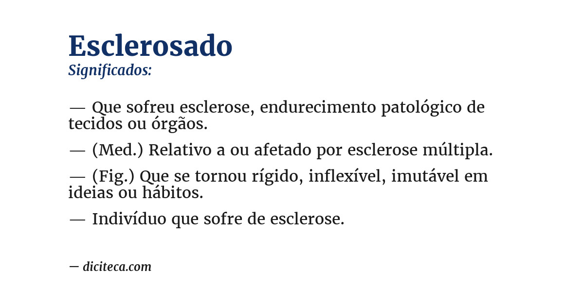 Significado de esclerosado