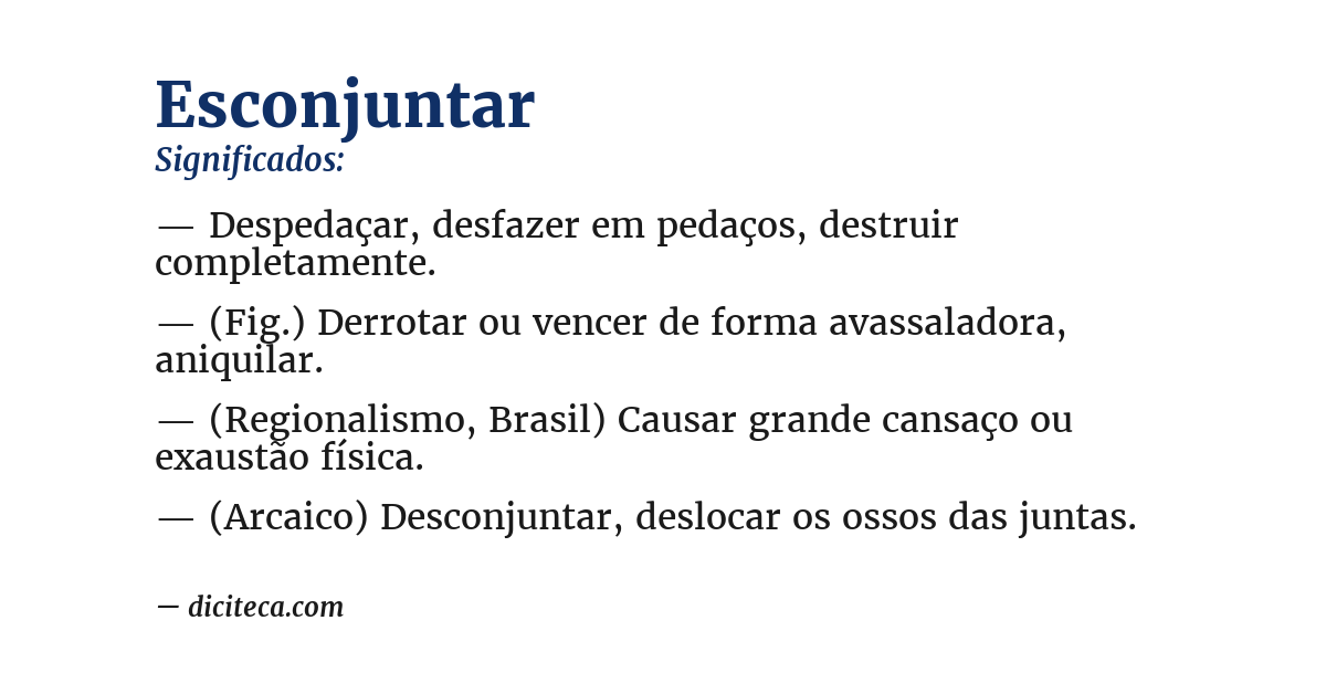 Significado de esconjuntar