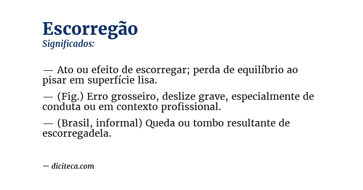 Significado de escorregão