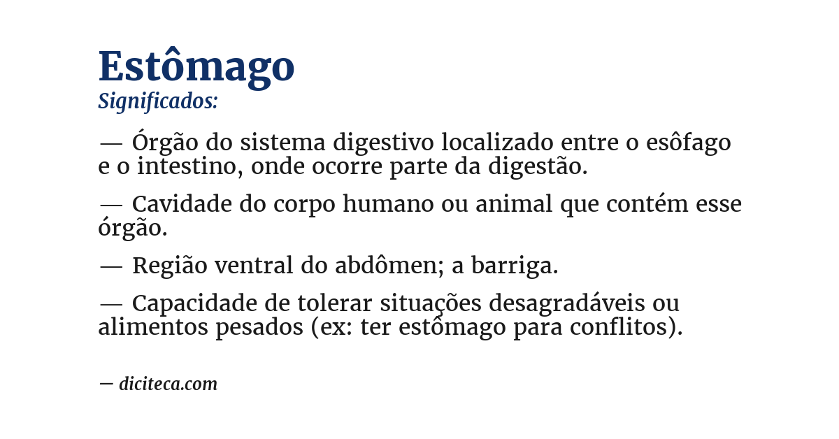 Significado de estômago