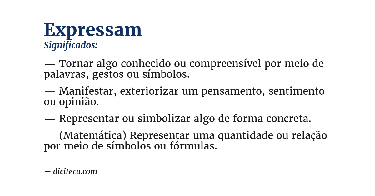Significado de expressam