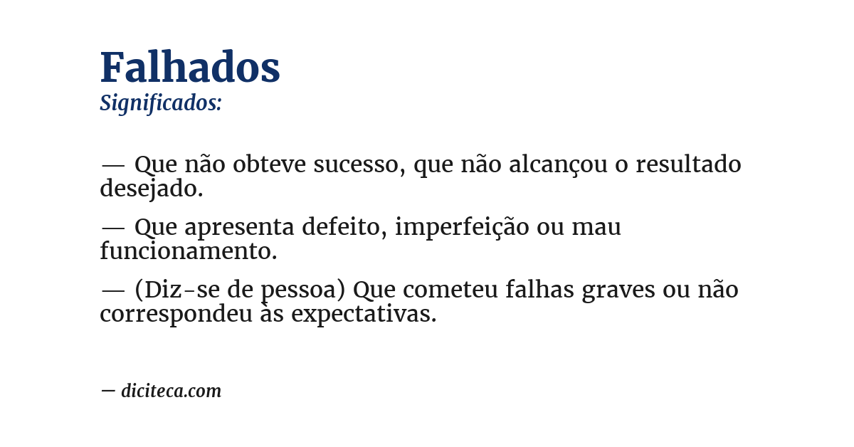 Significado de falhados