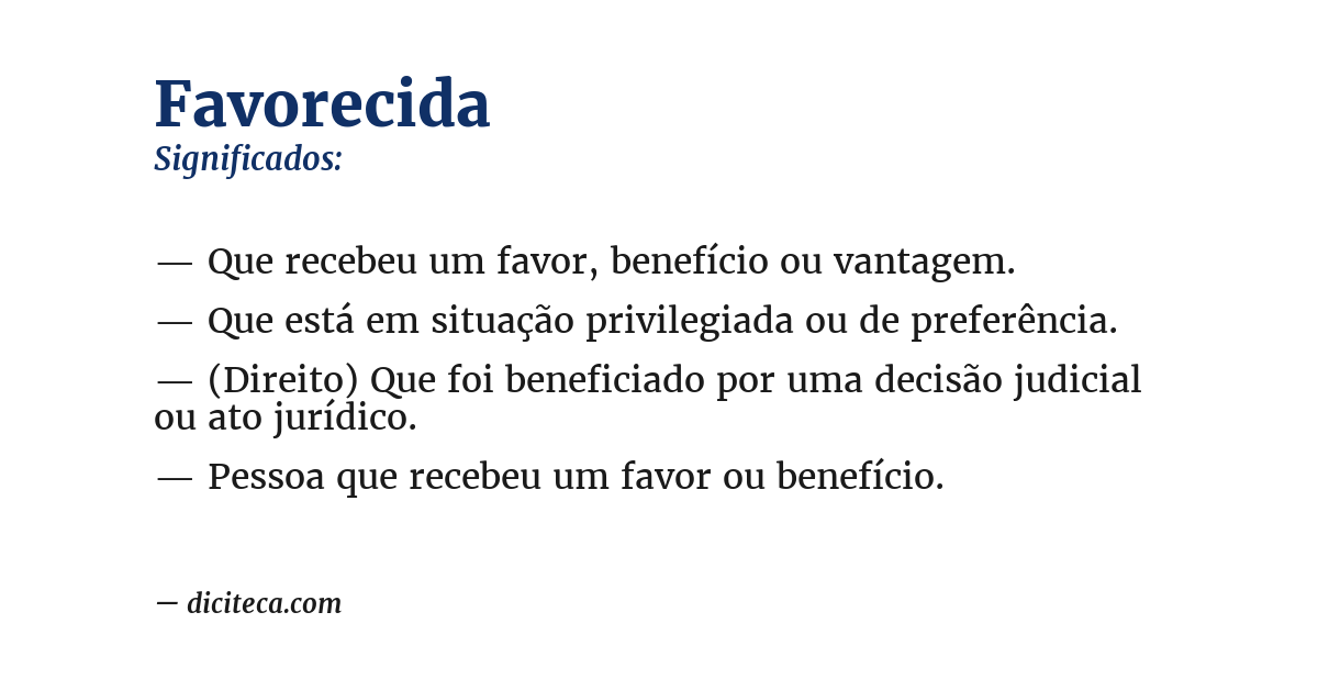 Significado de favorecida