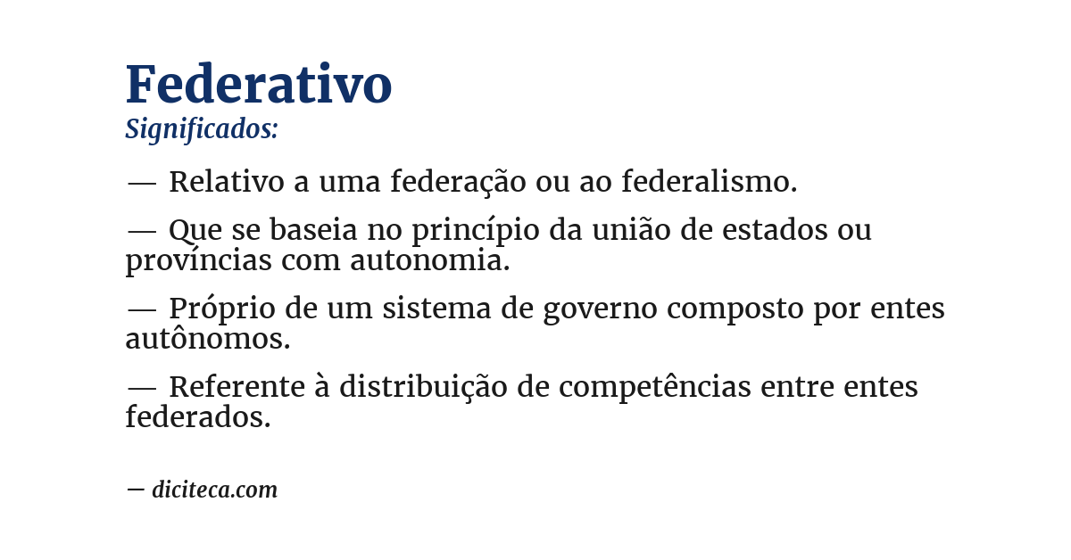 Significado de federativo