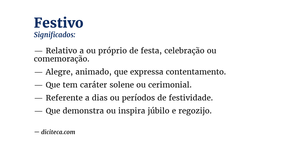 Significado de festivo