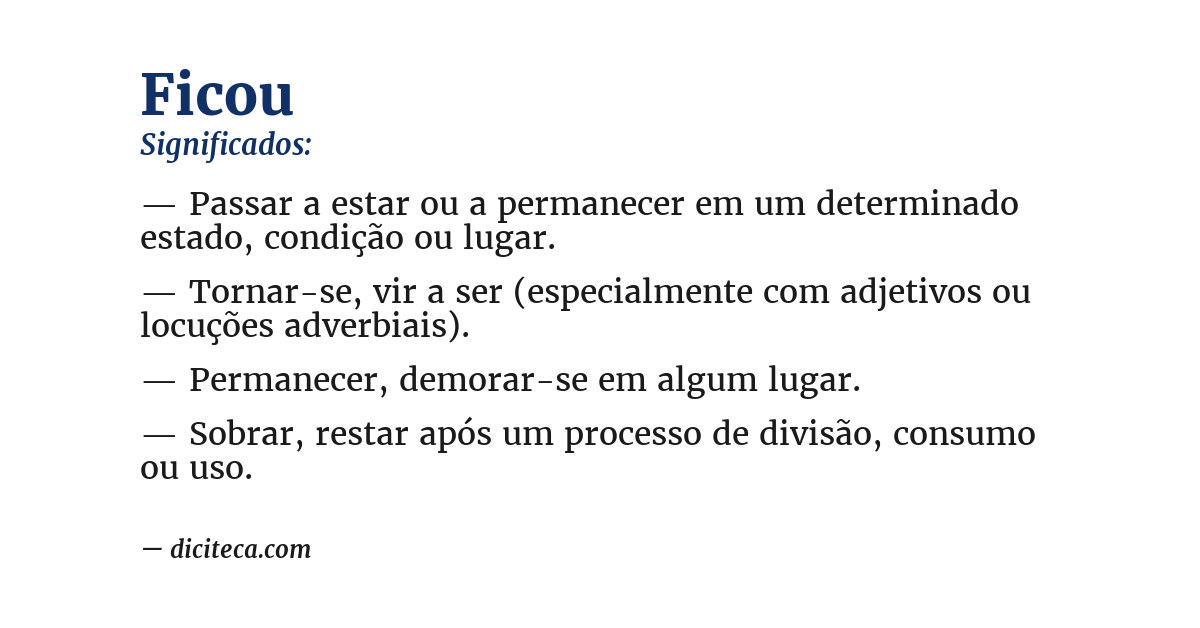 Significado de ficou