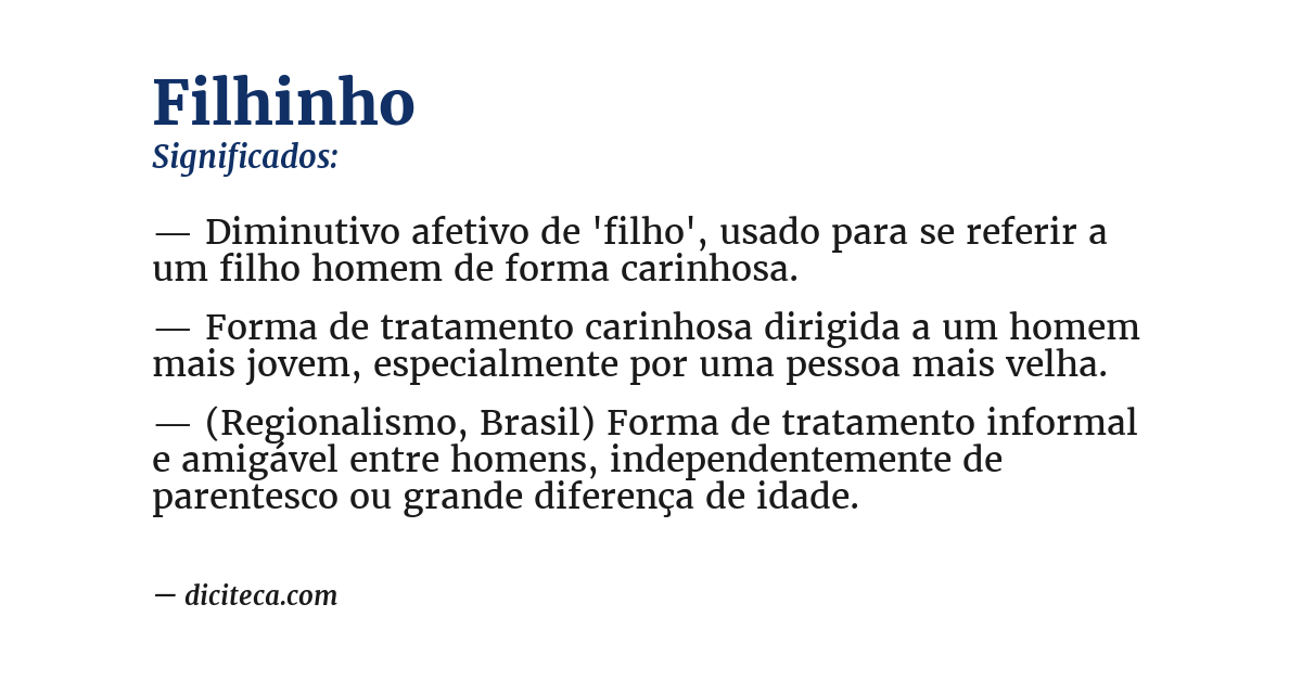 Significado de filhinho