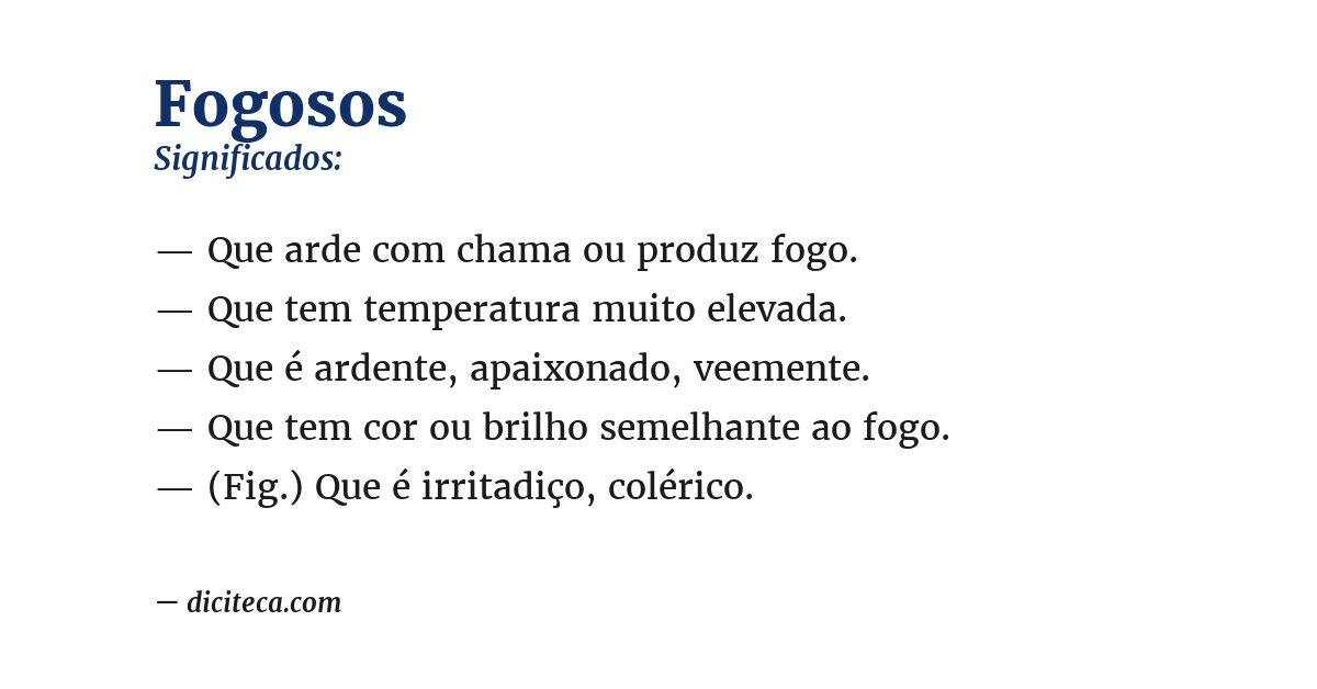 Significado de fogosos