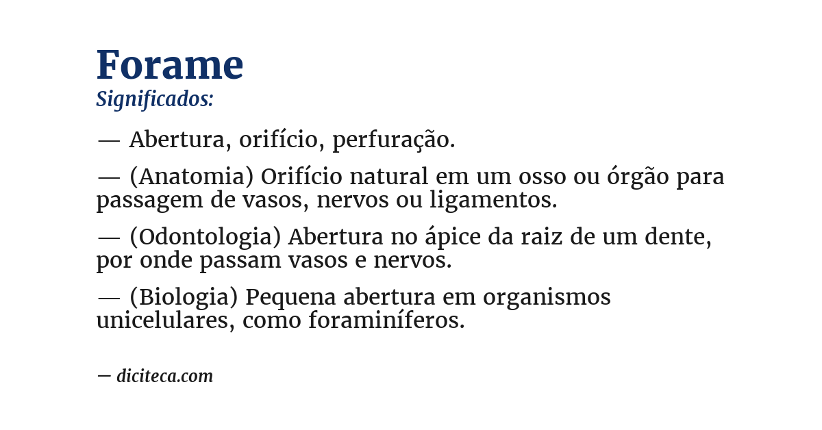 Significado de forame
