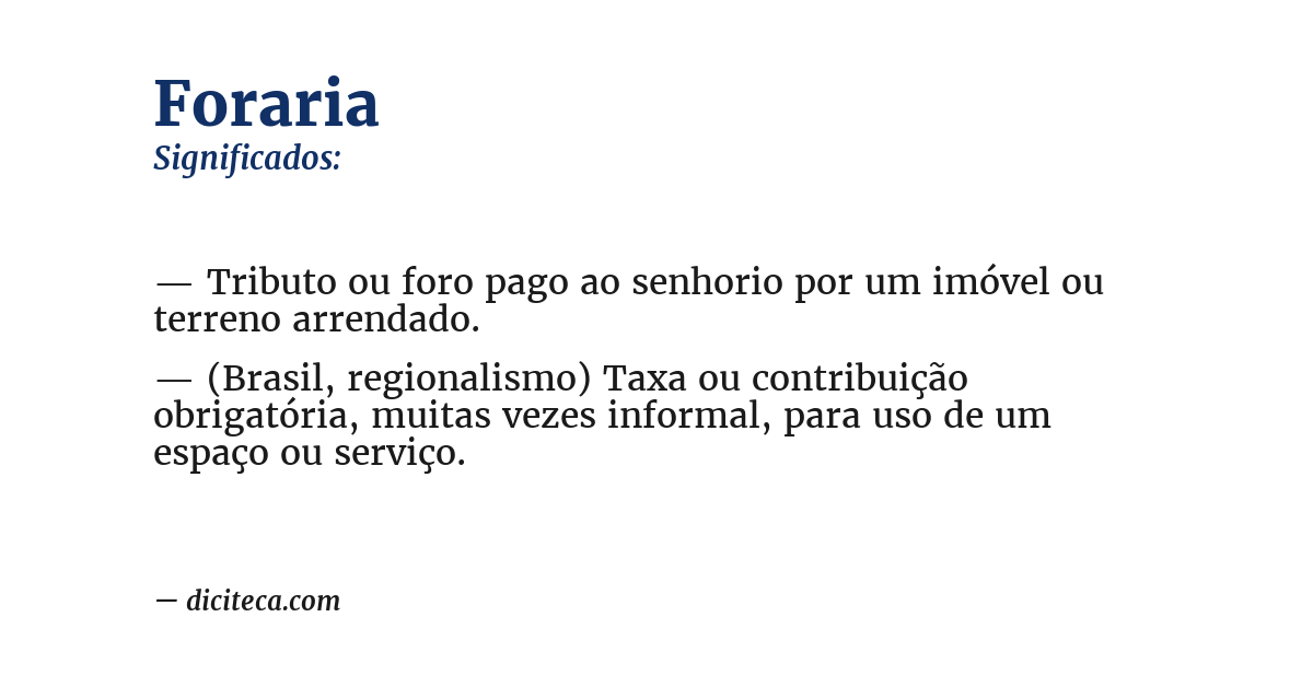 Significado de foraria