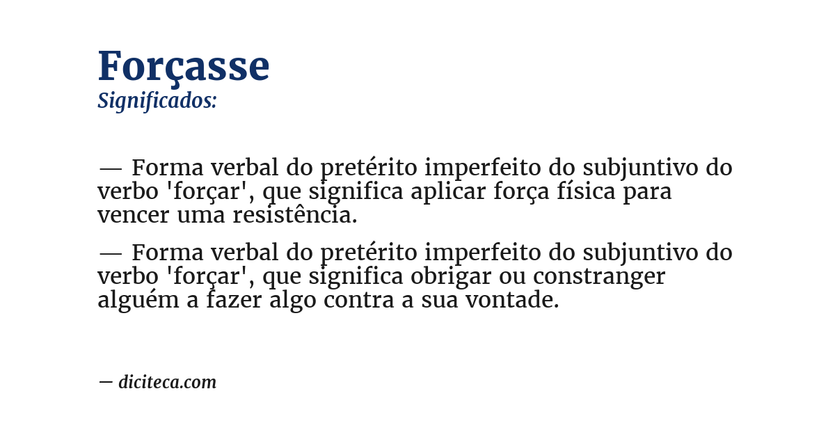 Significado de forçasse