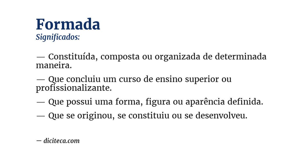Significado de formada