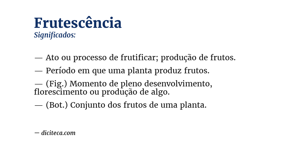 Significado de frutescência