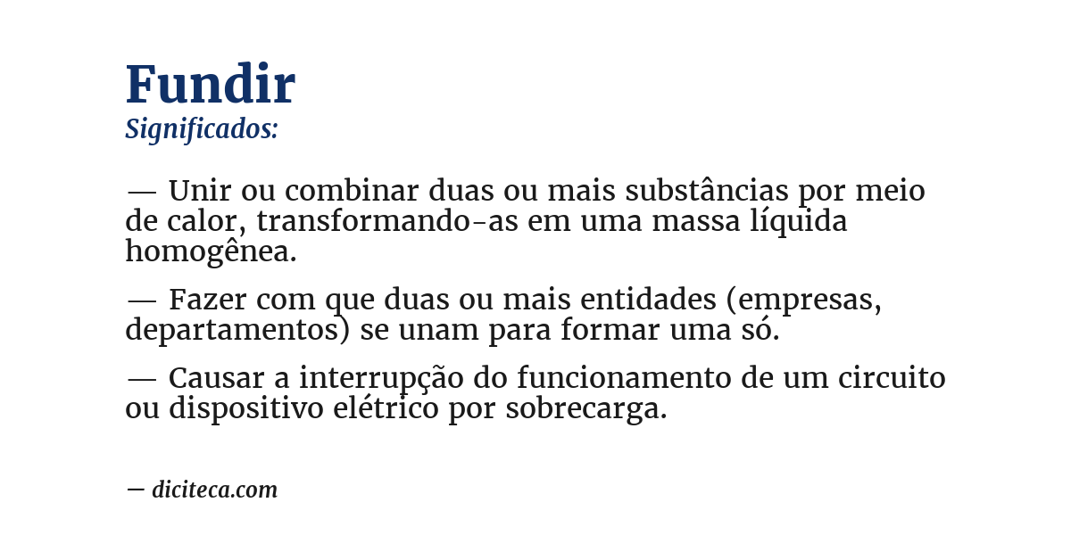Significado de fundir