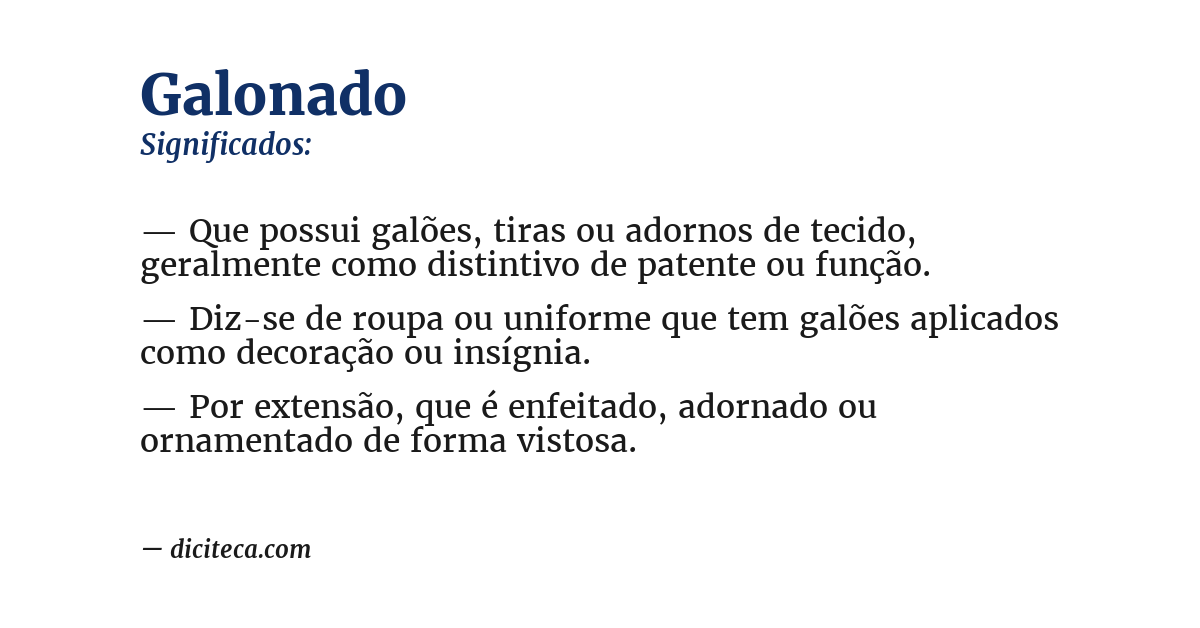 Significado de galonado