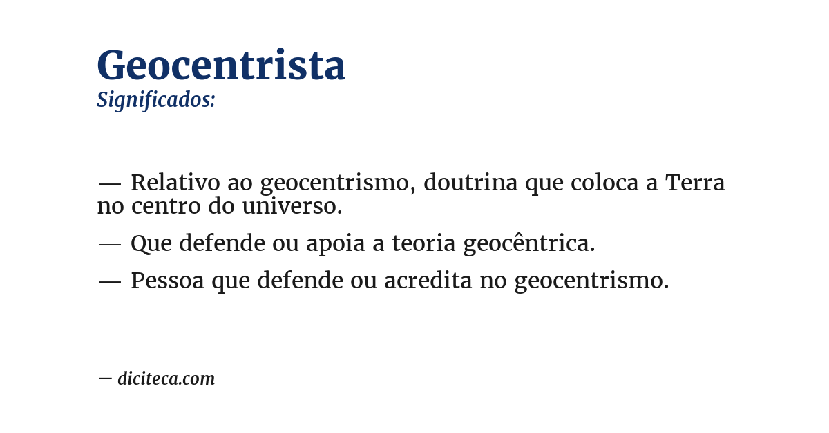 Significado de geocentrista