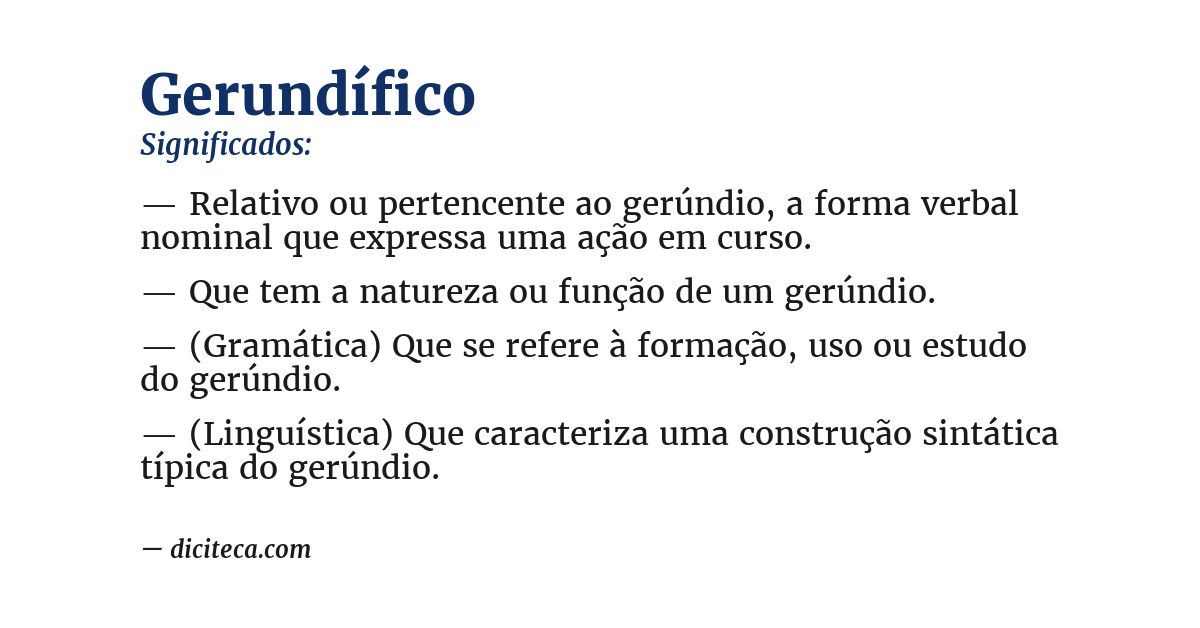 Significado de gerundífico
