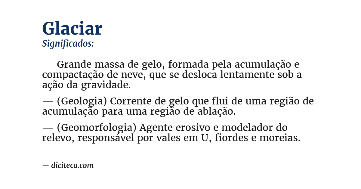 Significado de glaciar
