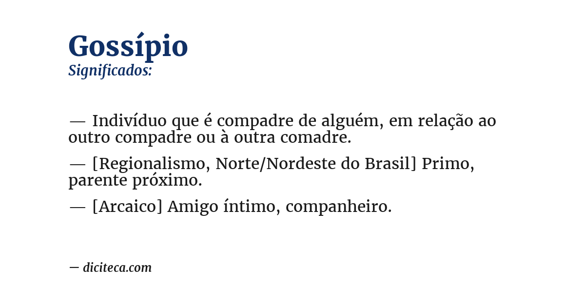 Significado de gossípio