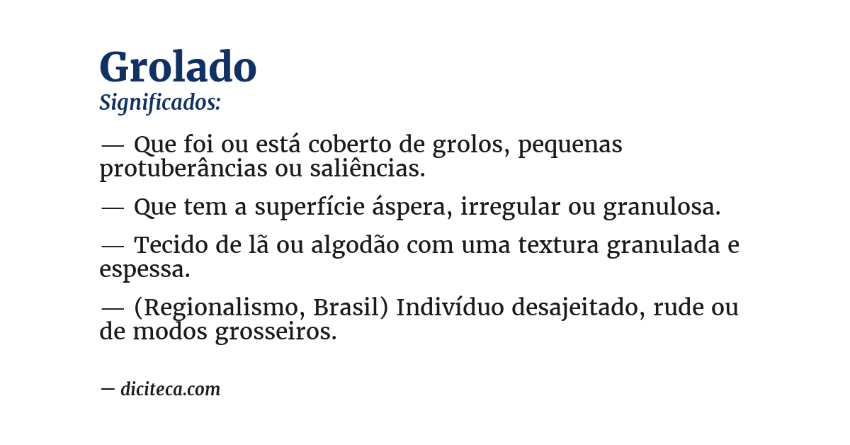 Significado de grolado