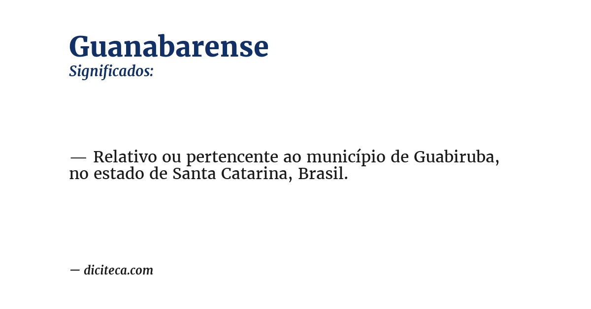 Significado de guanabarense
