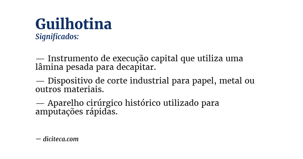 Significado de guilhotina