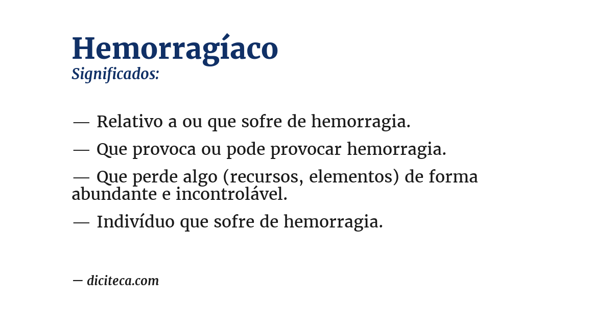 Significado de hemorragíaco