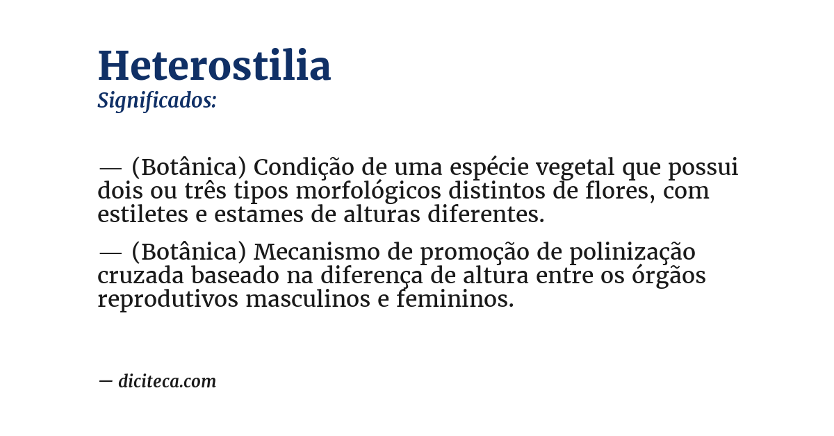 Significado de heterostilia