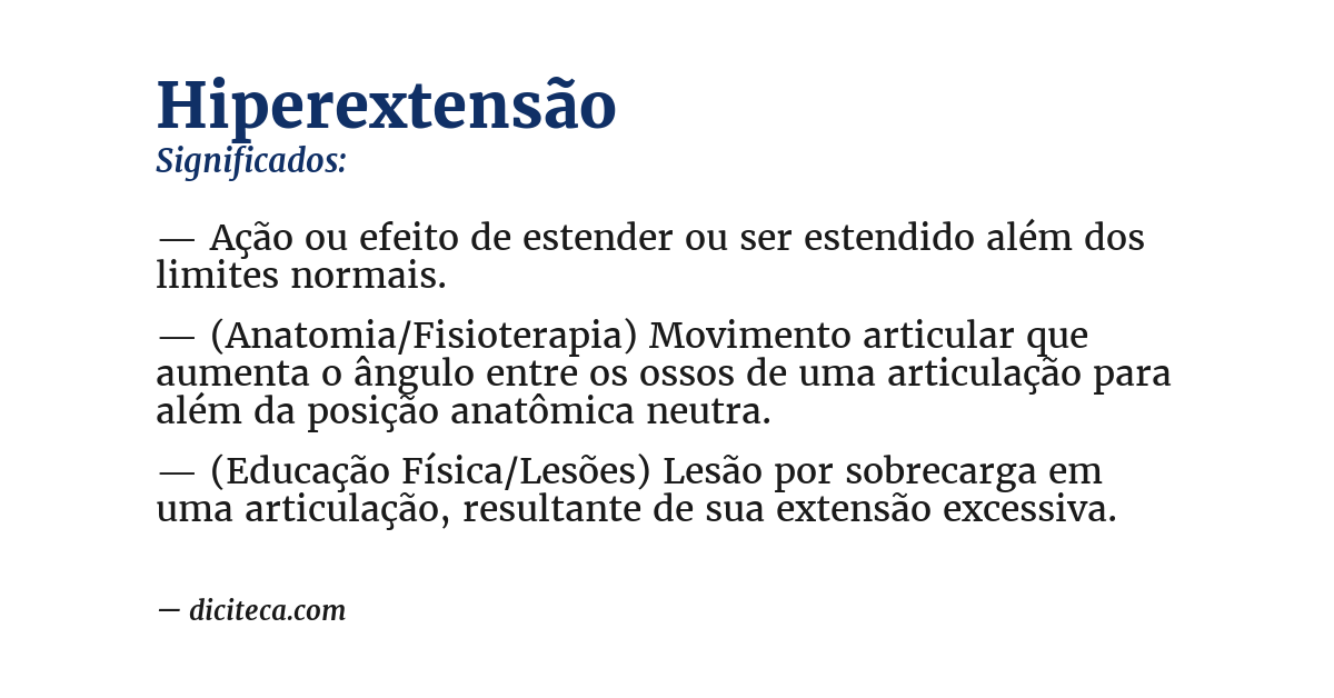 Significado de hiperextensão
