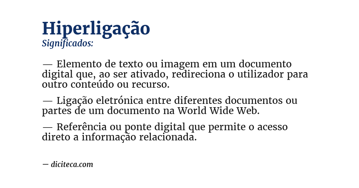 Significado de hiperligação